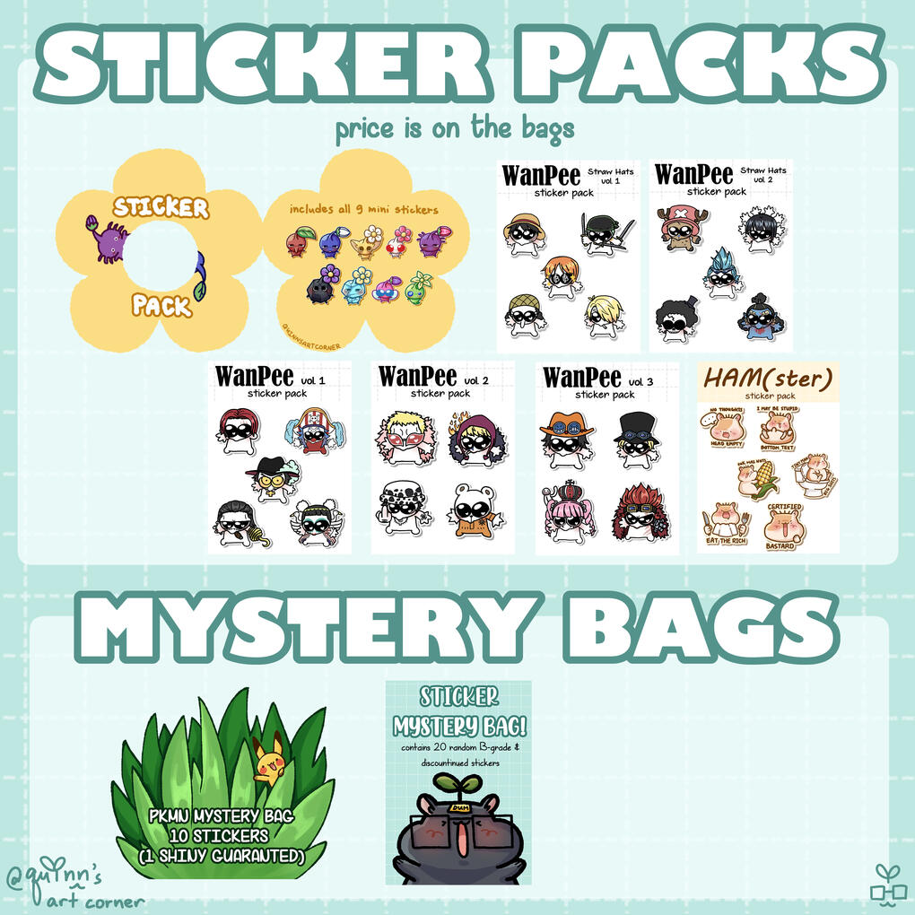 Sticker Packs + Mystery Bags