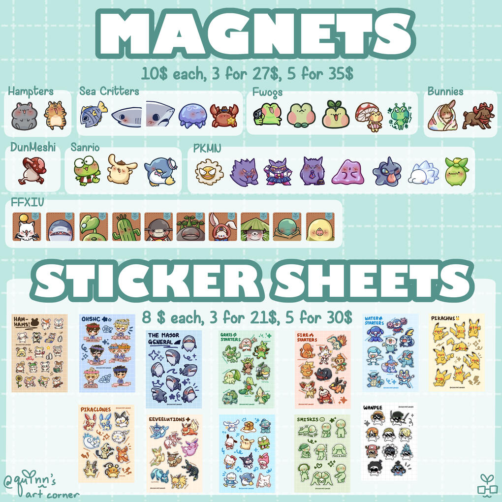 Magnets + Sticker Sheets