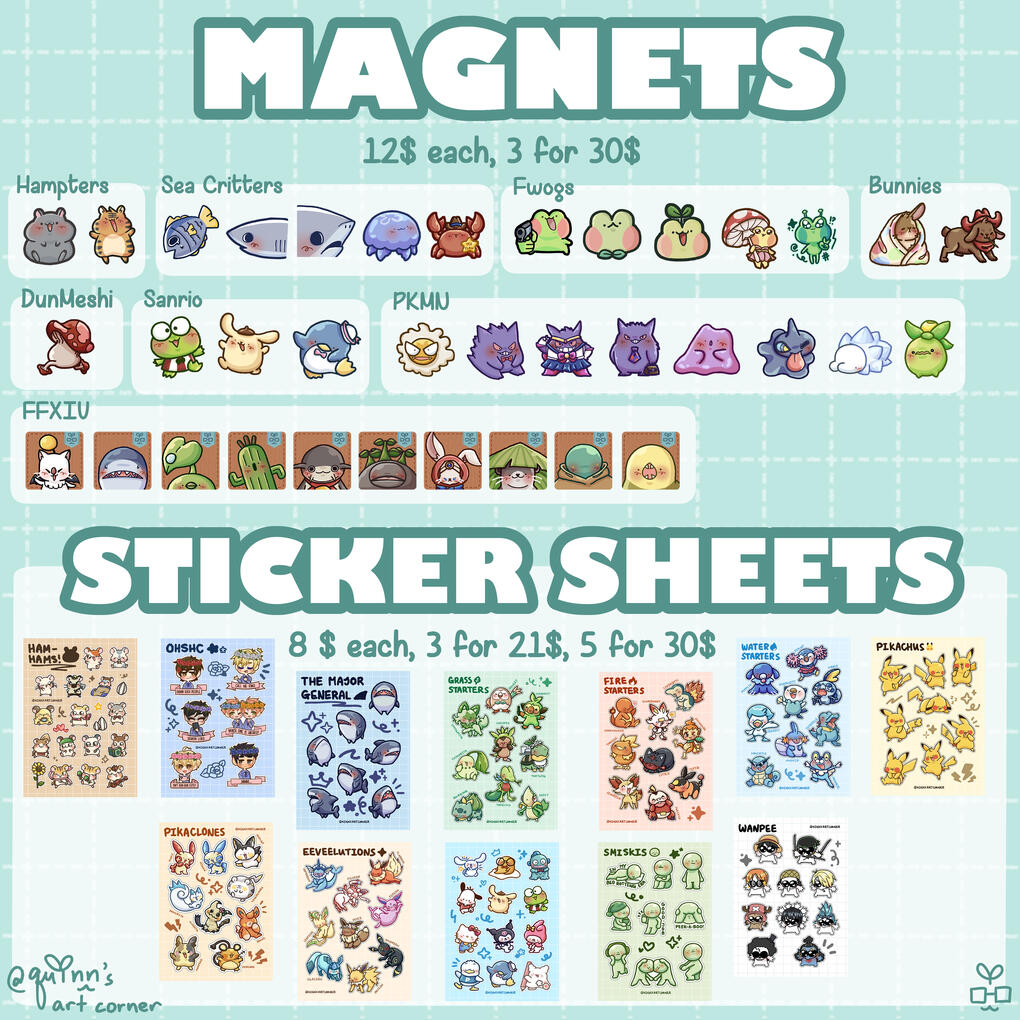 Magnets + Sticker Sheets