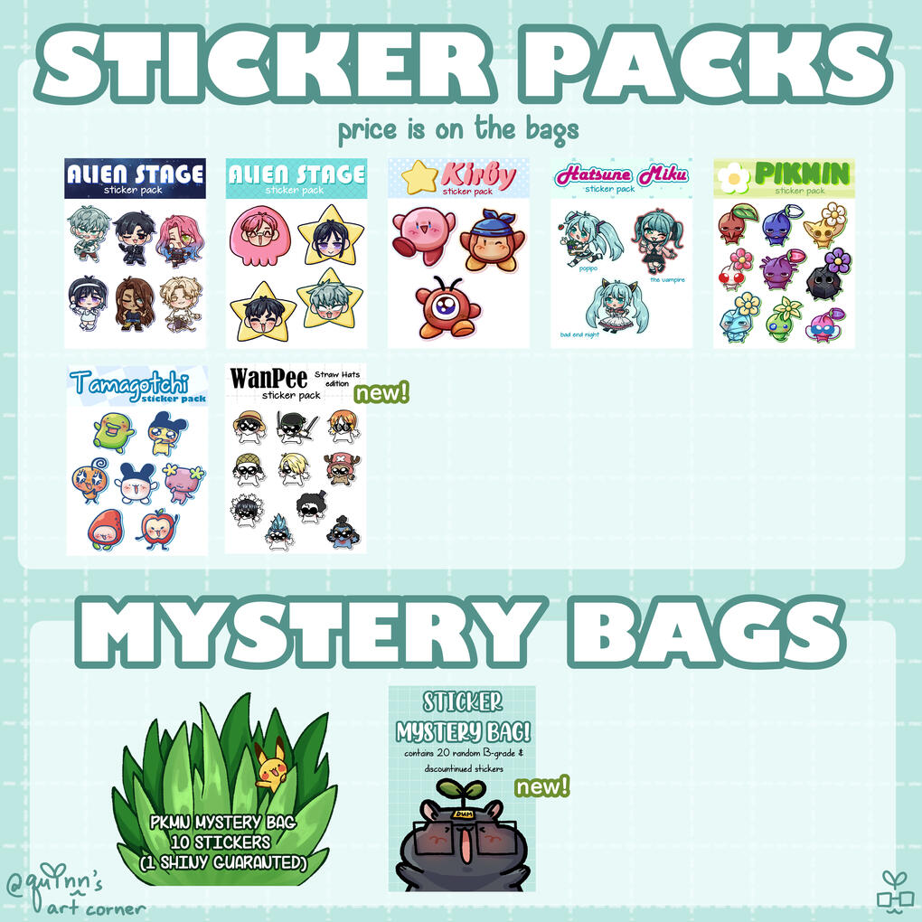 Sticker Packs + Mystery Bags