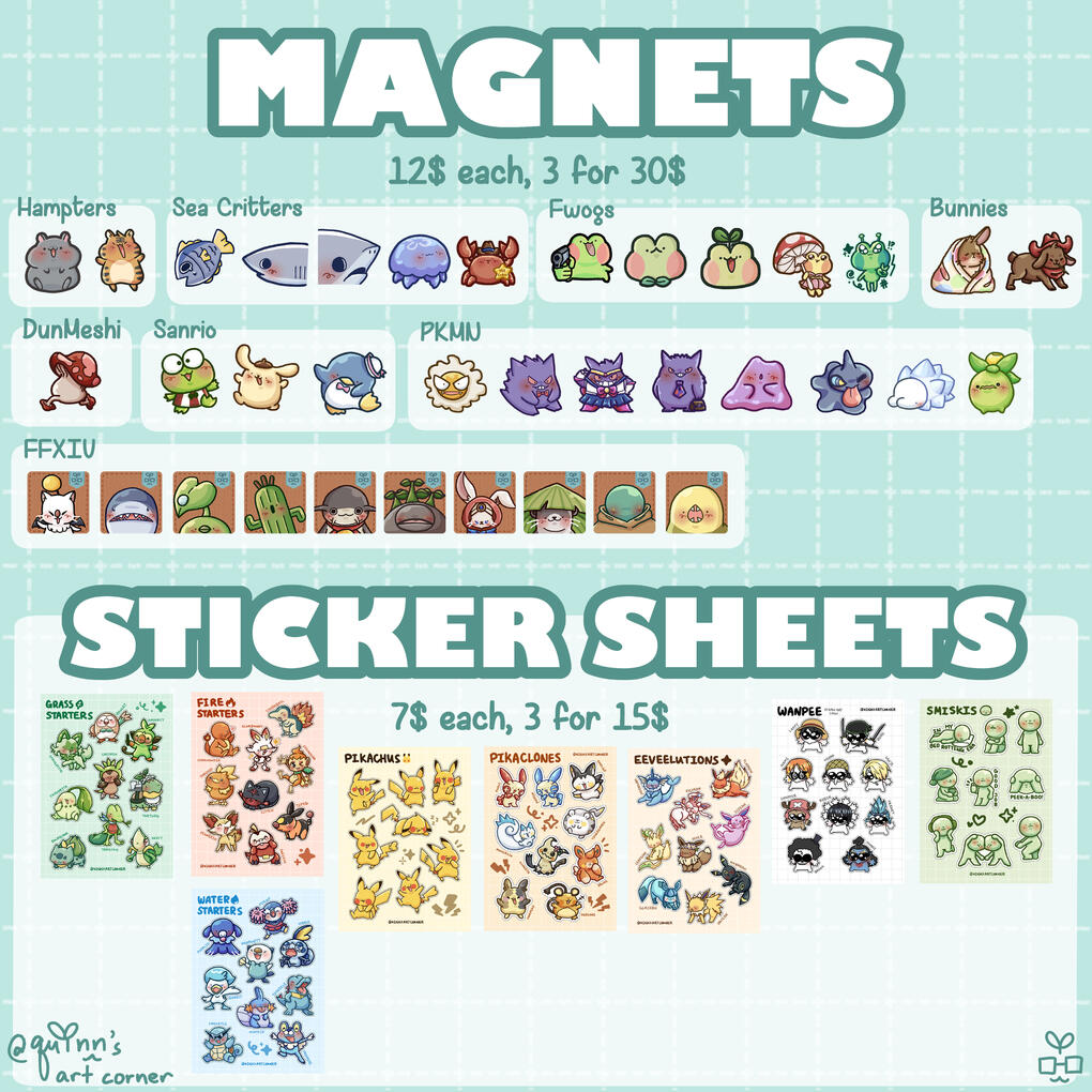 Magnets + Sticker Sheets