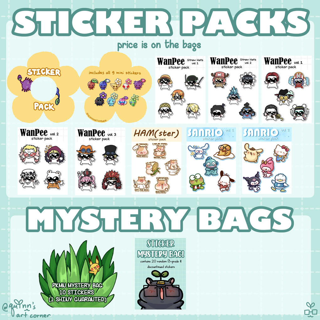 Sticker Packs + Mystery Bags